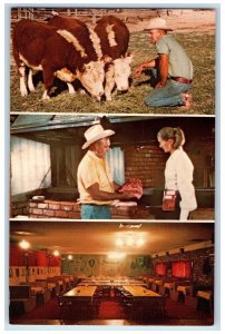 c1960s OK Corral Scene Famous Mesquite Broiled Steaks Tucson Arizona AZ Postcard