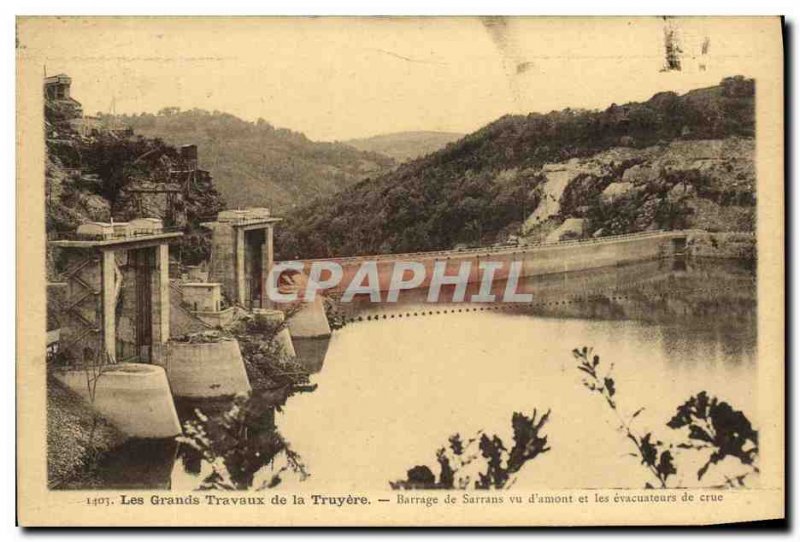 Old Postcard Electricite The great works of the dam Truyere Sarrans seen d & ...