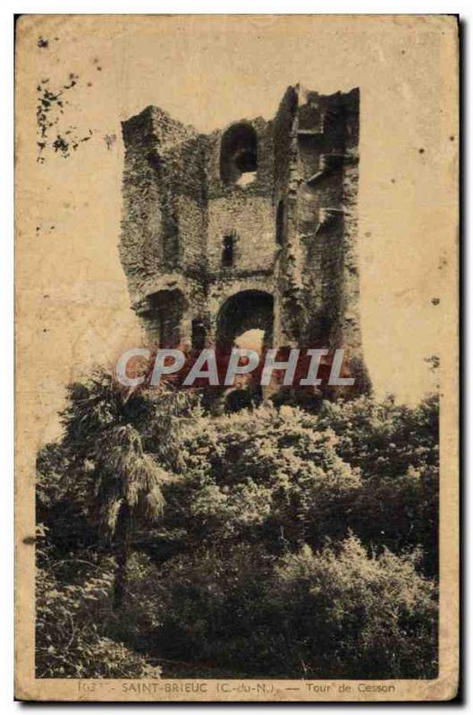 Postcard Old Saint Brieuc Cesson Tower