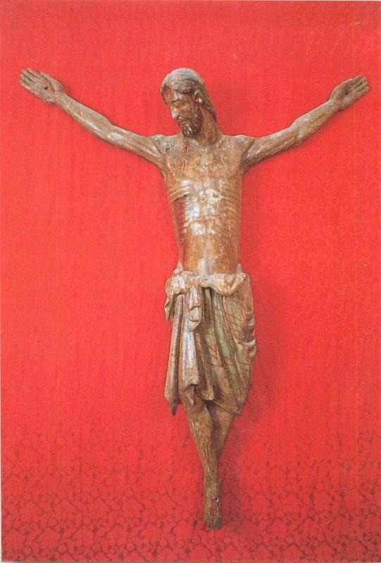 Postcard art Romanesque Gothic Christ Figure