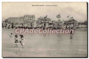 Old Postcard Malo les Bains Beach Pleasures