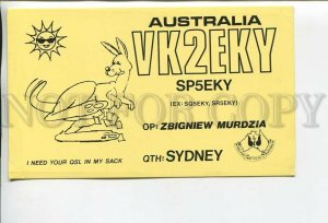 462815 1986 year Australia kangaroo radio QSL card