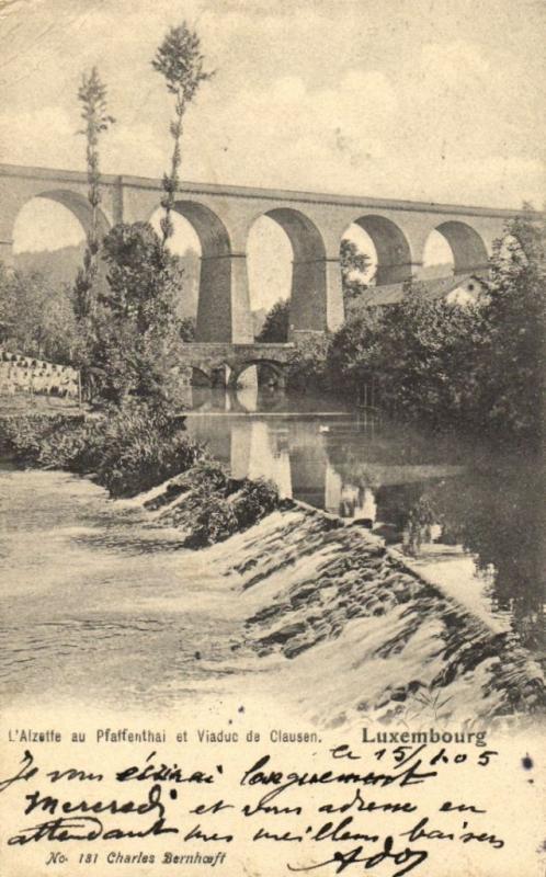 CPA Luxembourg L'Alzette au Pfaffenthal et Viaduc de Clausen (30878)