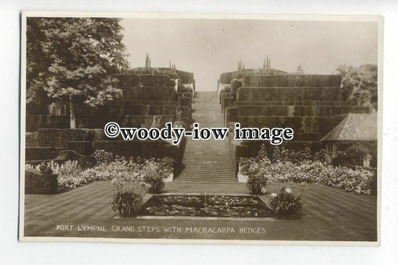 tq0795 - Kent - Grand Steps with Macracarpa, at Port Lympne in Hythe - Postcard 