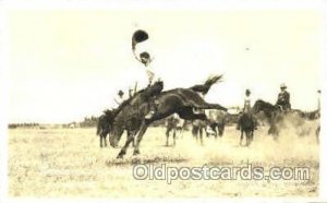 Fitzgerald in the Bareback Contest, Real Photo Western Cowboy Unused light co...