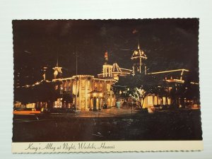 Postcard Kings Alley At Night Waikiki Hawaii Marketplace  Chrome Unposted 2507