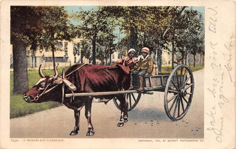 E25/ Black Americana Postcard 1906 Chattanooga Tenn Horseless Carriage Kids 17