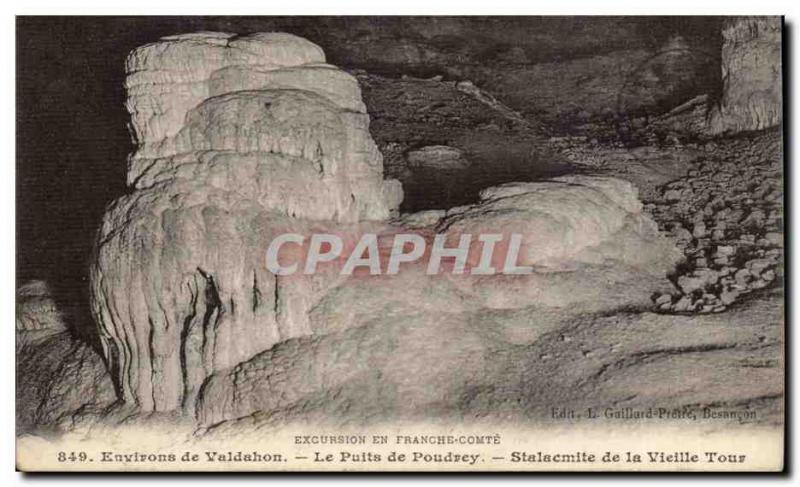 Esxcursion Comte in France around Old Postcard Valdahon Well Poudrey Stalacmi...