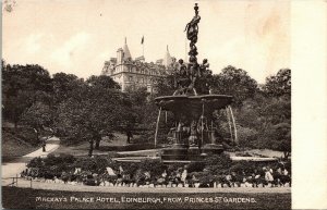 Mackays Palace Hotel Edinburgh Princes St Gardens Antique Postcard DB WOB Note 