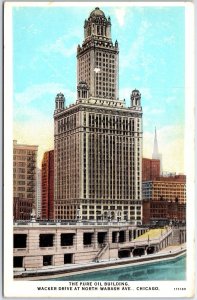 VINTAGE POSTCARD THE PURE OIL BUILDING ON WABASH AVENUE CHICAGO ILL 1920s