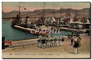 Old Postcard Boat War Toulon Little Rank Exercise of Fusiliers