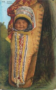 American native cherokee papoose baby ethnic type postcard