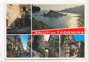 SALUTI DA TAORMINA, Cortile Palazzo Corvaia, Isola Bella, unused Postcard