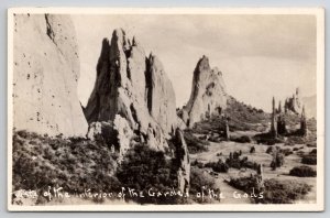 Colorado Springs CO RPPC Vista Interior Of The Garden Of The Gods Postcard V21