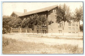 1934 High School Building Campus Madison South Dakota SD RPPC Photo Postcard