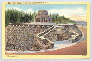 Vista House, Columbia River Highway, Oregon Linen Postcard  P6