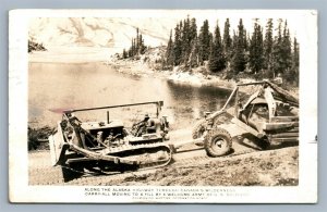 TRACTOR ON ALASKAN HIGHWAY 1944 VINTAGE REAL PHOTO POSTCARD RPPC