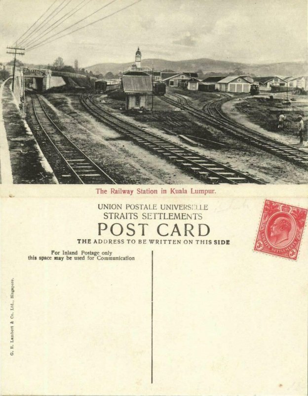 straits, Malay Malyasia, KUALA LUMPUR, Railway Station (1910s) Postcard