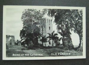 Ruins Of The Cathedral Old Panama (Panama City) 1949 RPPC Ship Cancel