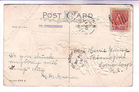 Embossed Wreath, Scene, Christmas, Stecher Litho, Split Ring Cancel Riverport...