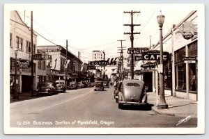 Marshfield OR Pacific Greyhound Bus Depot~Schroeder Hildebrand Hardware~RPPC 