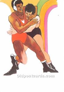 Original Artwork by Robert Peak, 1984 Summer Olympics Wrestling Stamp Olympic...