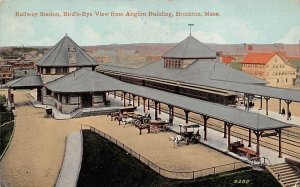 Railway Station, Bird's Eye View from Anglim Building Brockton, Mass., USA 1911 