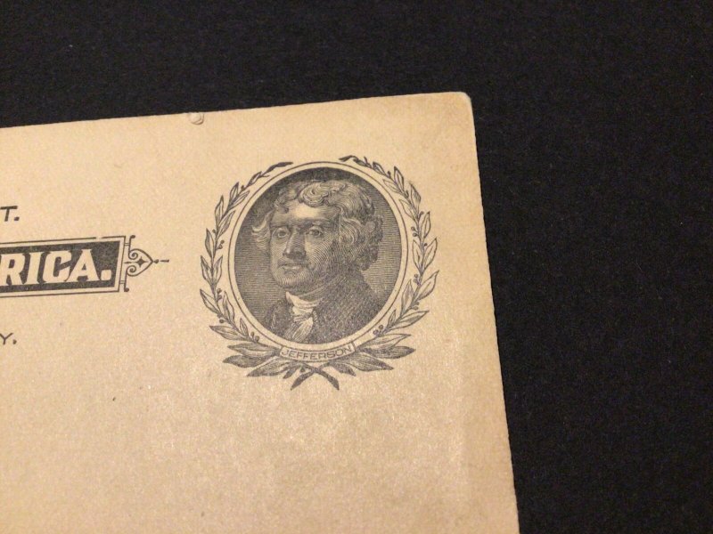 United States of American 1897 unused  Jefferson  postal card  Ref 59104 