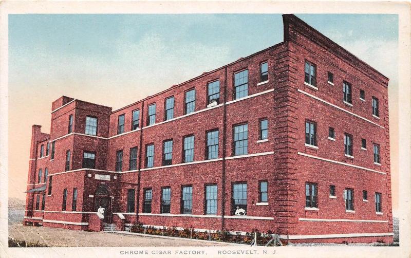 E2/ Roosevelt New Jersey NJ Postcard c1910 Chrome Cigar Factory Occupational