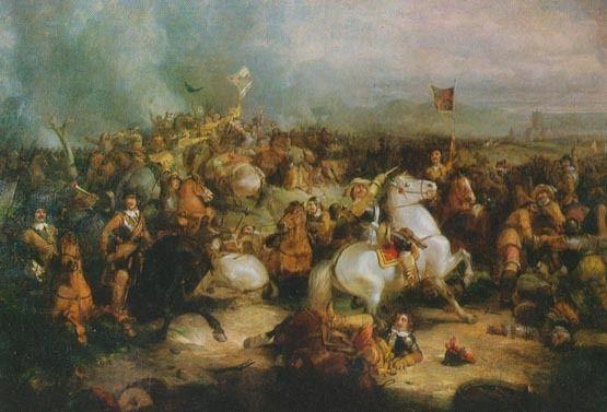 The Military Battle Of Worcester Oil Painting Postcard