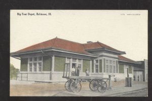 ROBINSON ILLINOIS BIG FOUR RAILROAD DEPOT TRAIN STATION VINTAGE POSTCARD