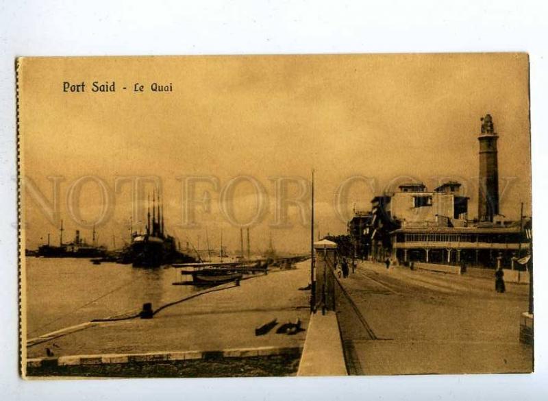 190654 EGYPT PORT SAID LIGHTHOUSE quay Vintage postcard