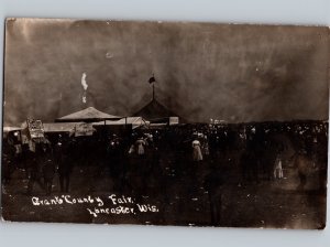 c1910 Grant County Fair Lancaster Wisconsin WI PALMIST PSYCHIC RPPC Real Photo