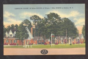 SALEM NORTH CAROLINA CAROLYN COURT VINTAGE LINEN ADVERTISING POSTCARD