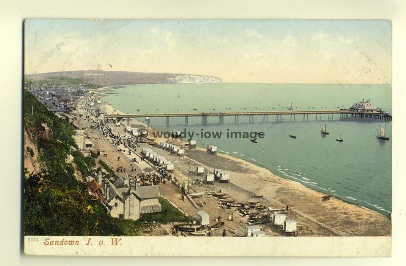 h0392 - Sandown Bay & Pier , Isle of Wight - postcard