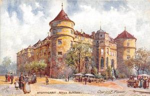 Altes Schloss Stuttgart Germany Charles Flower artist Tuck postcard