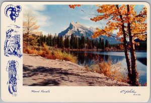 Mount Rundle Banff Alberta Canada Autumn 1950s Gibbons Postcard C12