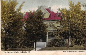 IL, DeKalb   NORTHERN ILLINOIS UNIVERSITY~Benson Club House  1909 Postcard