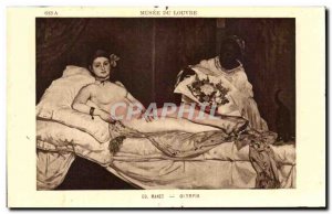 Old Postcard Musee Du Louvre Manet Olympia