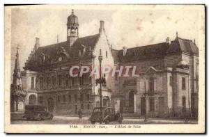 Old Postcard Noyon L & # 39Hotel City Automotive