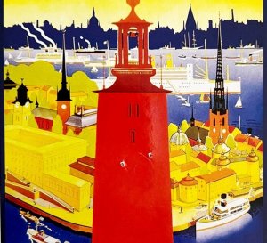 Stockholm Sweden Postcard Cityscape Unused Unposted Vintage Poster Reprint E59