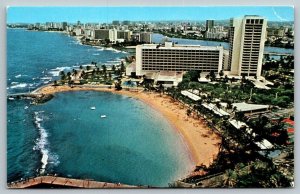 San Juan  Puerto Rico  Caribe Hilton International Resort Hotel   Postcard