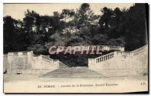 Postcard Old Nimes Fontaine's Garden Grand Staircase