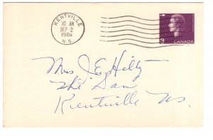 Postal Stationery Elizabeth II 3 C, Olympic Chapter, IODE, Nova Scotia Used 1966