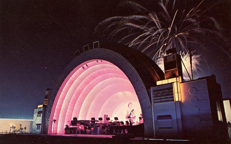 Canada - Ontario, Toronto. Fireworks & Illuminated Bandshell