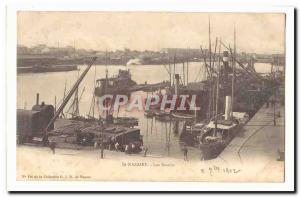 St Nazaire Postcard Old Basins (animated boats)