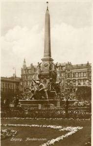 Germany - Leipzig, Mendebrunnen (Largest Fountain in Leipzig)  *RPPC