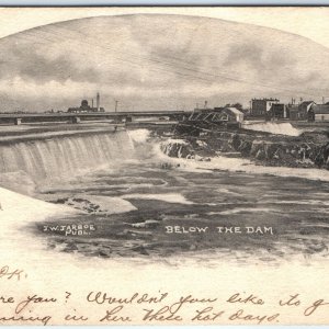 1905 Little Falls, Minn Below The Dam Litho Art J.W Jarboe UDB Postcard RPO A166