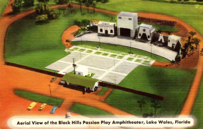 Florida Lake Wales Aerial View Of The Black Hills Passion Play Amphitheater