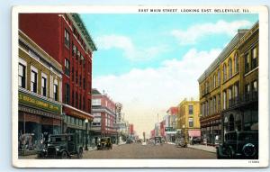 *East Main Street View Belleville Illinois Kresge Company Vintage Postcard B64